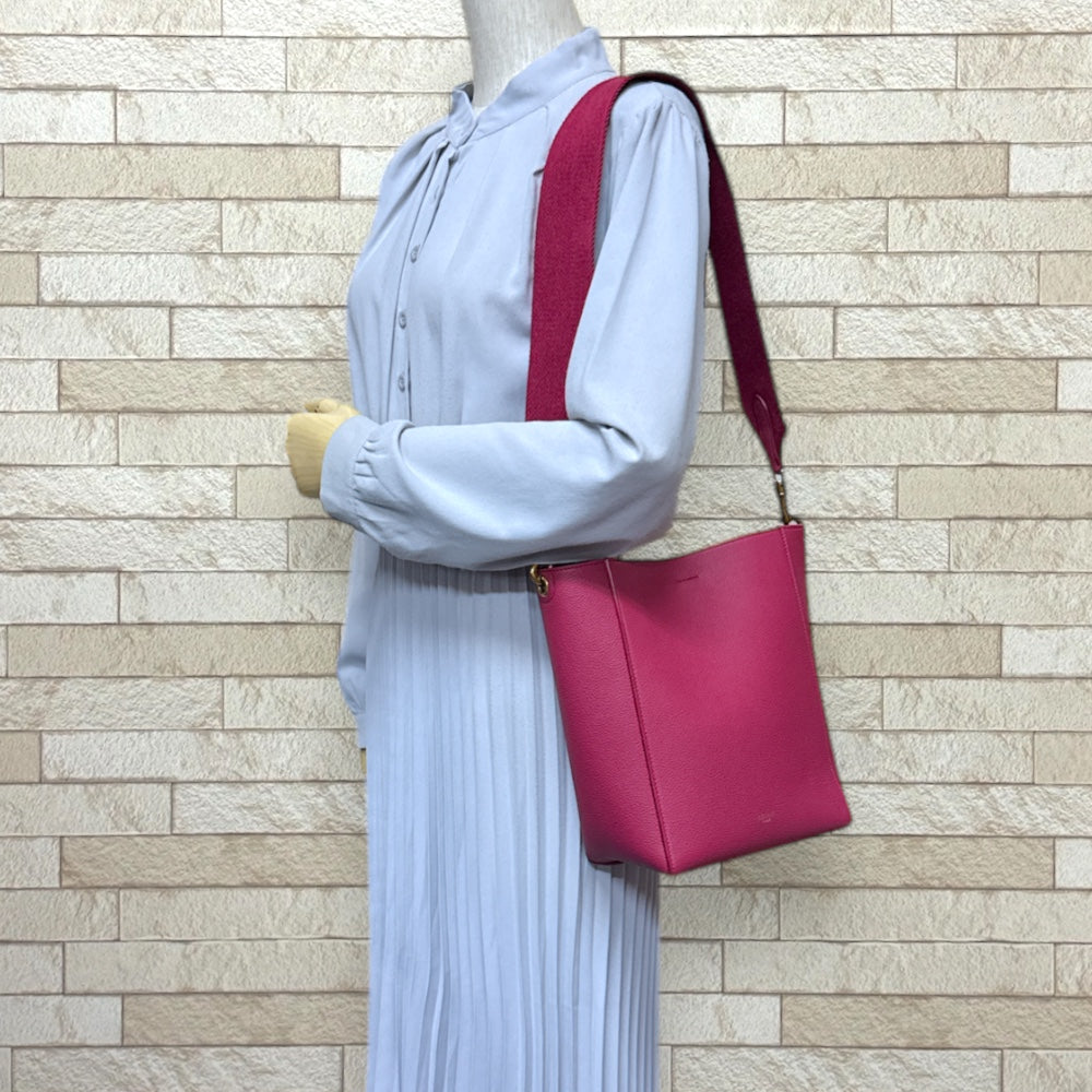 CELINE セリーヌ サングルバケットスモール ショルダーバッグ レザー