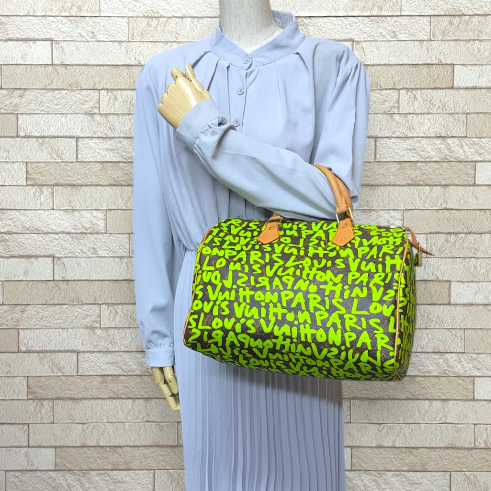 LOUIS VUITTON Louis Vuitton Speedy 30 Monogram Graffiti Handbag