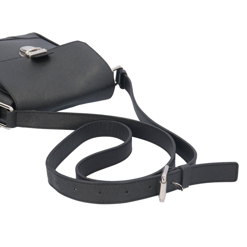 ルイ・ヴィトン タイガ レザーバッグストラップ ブラック シルバー