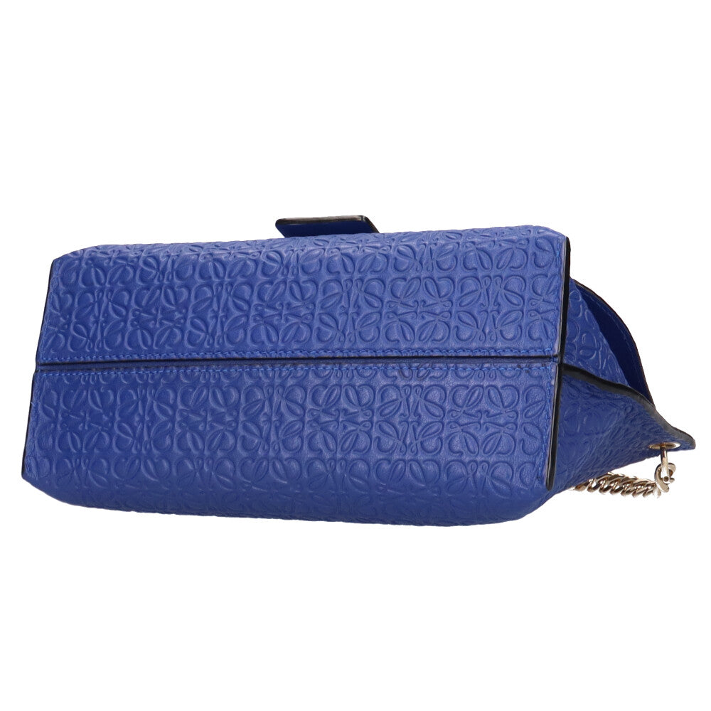 ロエベ LOEWE リピートアナグラム ショルダーバッグ レザー ブルー