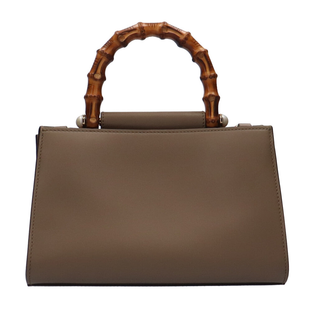 グッチ GUCCI バンブー ハンドバッグ レザー ベージュ レディース 中古