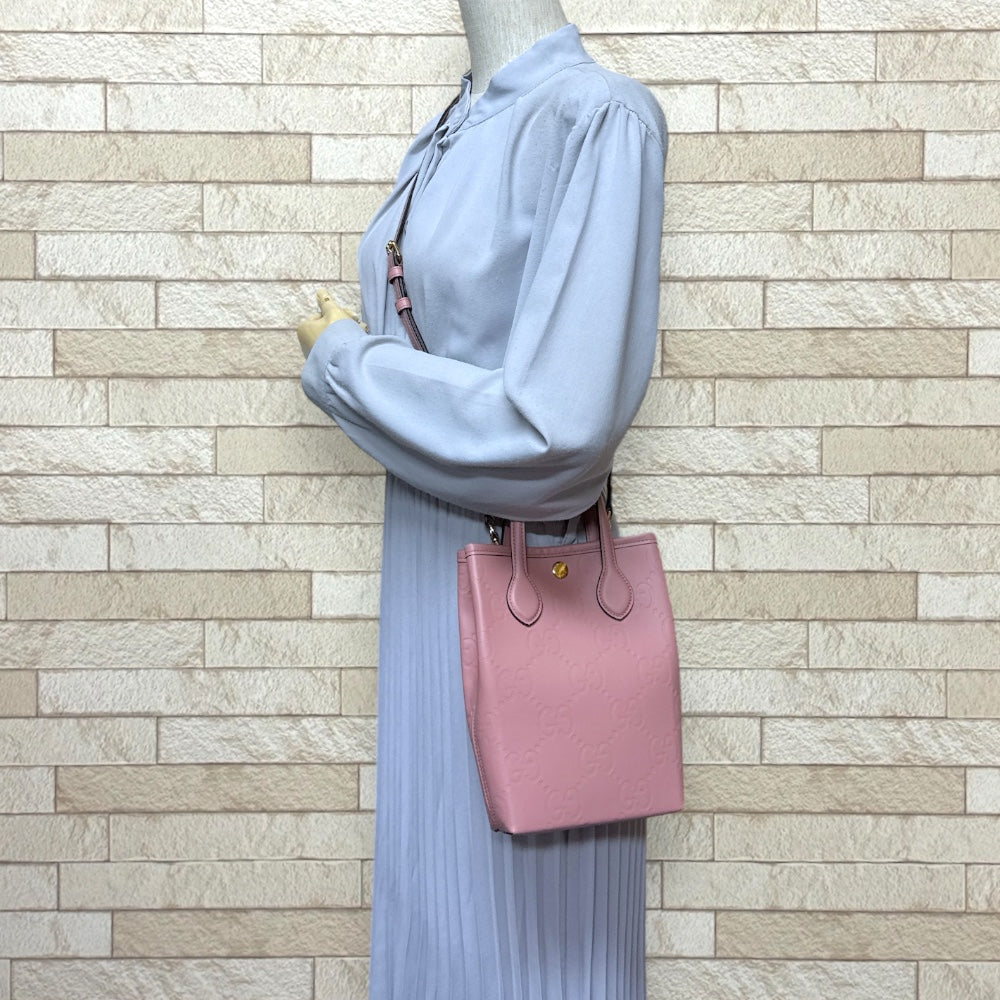 GUCCI グッチ GGスーパーミニバッグ GGレザー ショルダーバッグ レザー