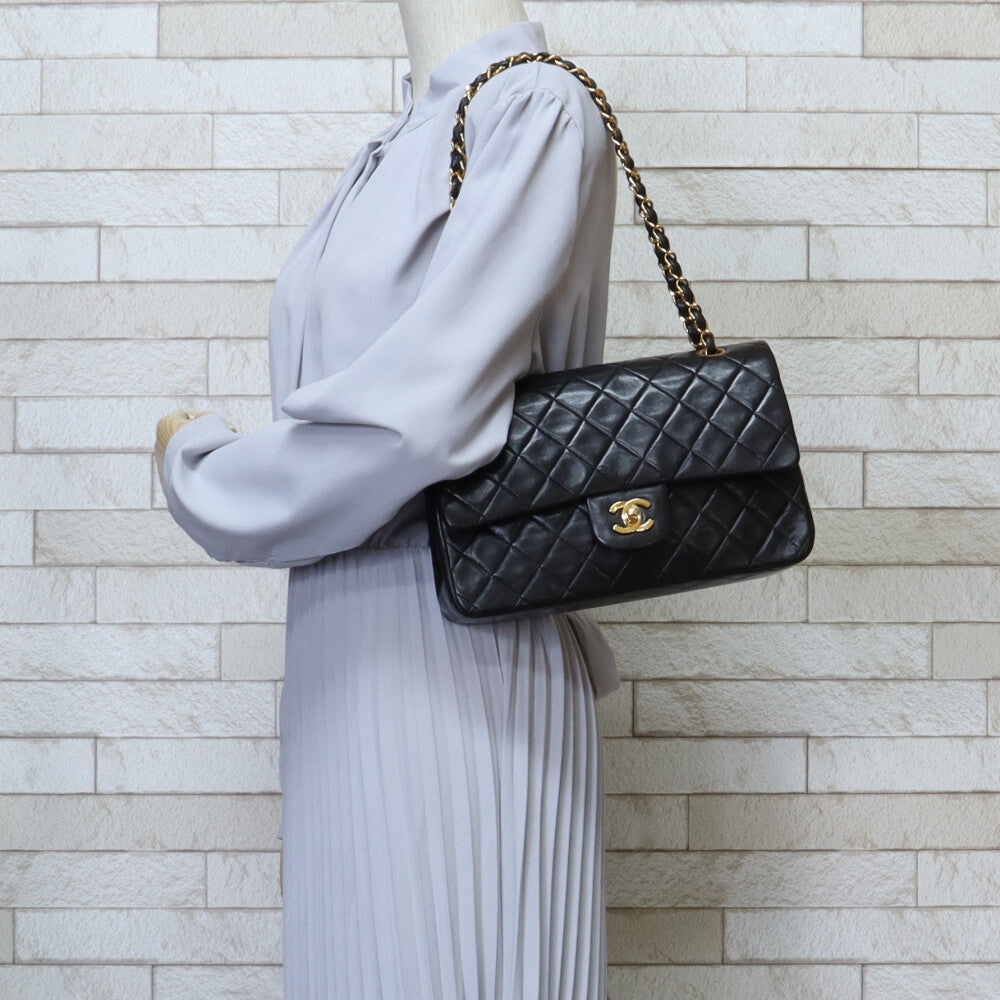 CHANEL シャネル マトラッセ25 ショルダーバッグ ラムスキン ブラック
