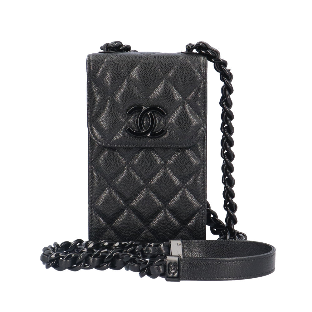 CHANEL シャネル フォンケース ショルダーバッグ キャビアスキン