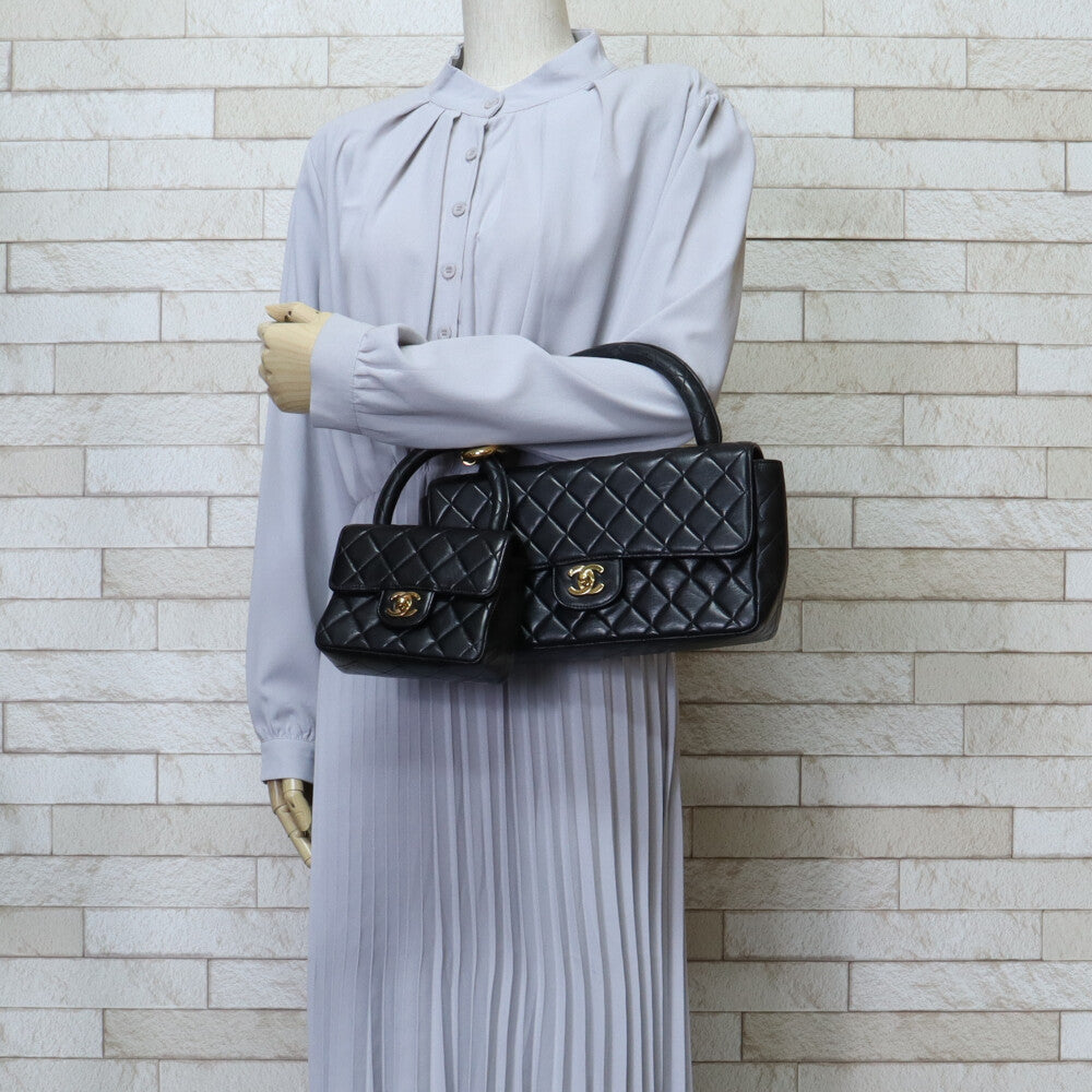 CHANEL シャネル 親子バッグ マトラッセ ハンドバッグ ラムスキン