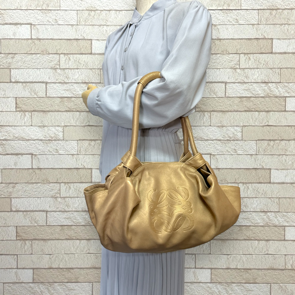 LOEWE ロエベ ナッパアイレ ハンドバッグ レザー ゴールド レディース
