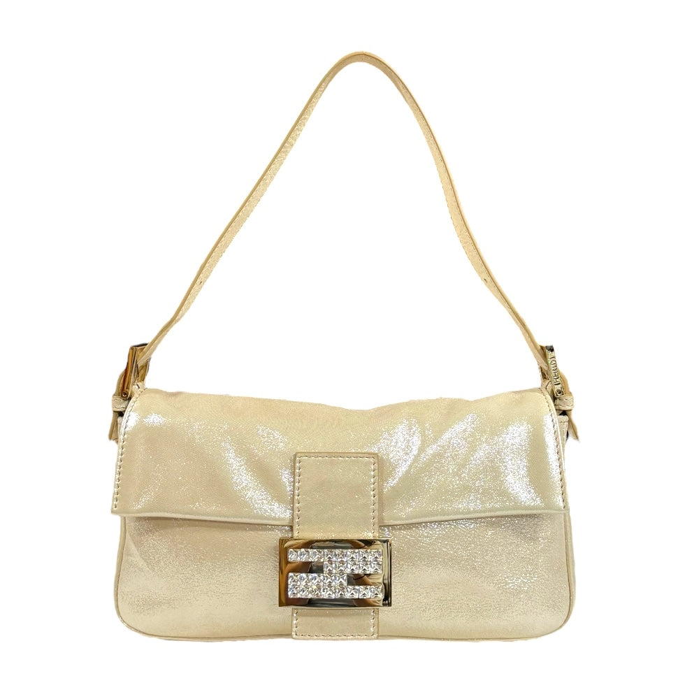 FENDI フェンディ マンマバケット ショルダーバッグ レザー ベージュ