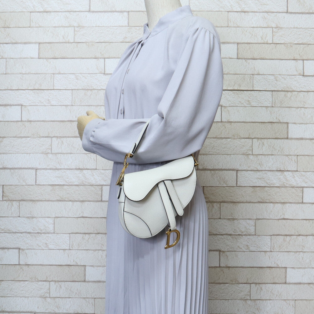 Dior ディオール サドルバッグ ハンドバッグ レザー ホワイト