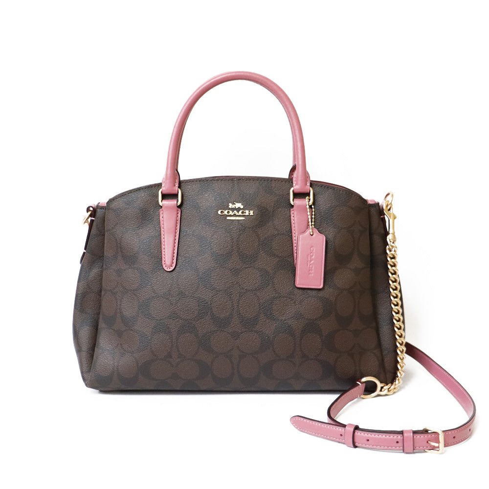 Used] Coach COACH handbag shoulder bag, 2way signature leather