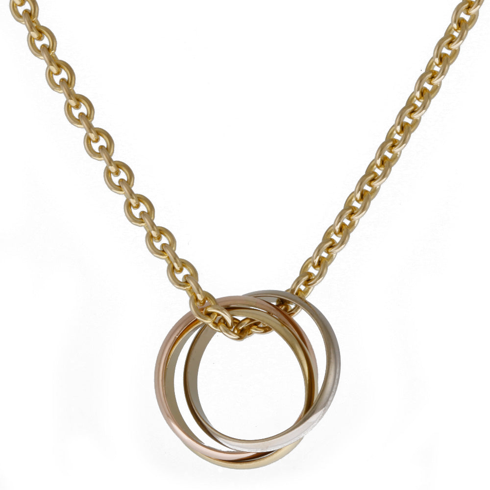 CARTIER カルティエ トリニティ 3連 3カラー ネックレス 18金 K18