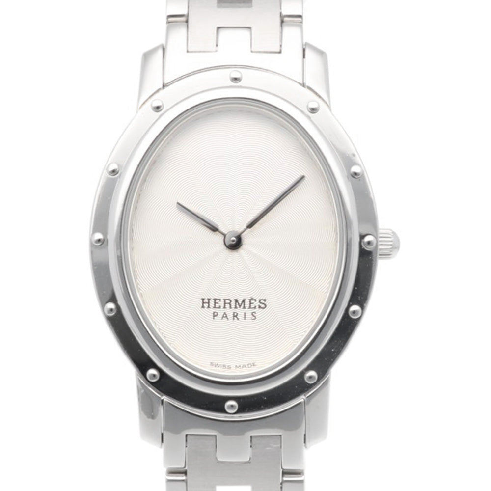 HERMES エルメス クリッパー オーバル 腕時計 ステンレススチール C01