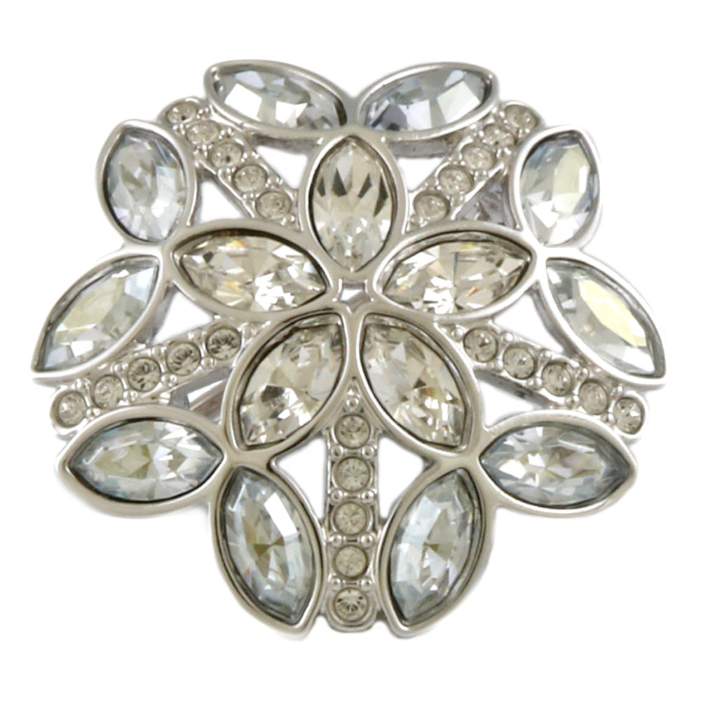 中古】 スワロフスキー SWAROVSKI ブローチ 花 フラワー 雪の結晶