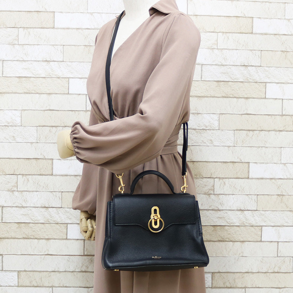 MULBERRY マルベリー シートン ショルダーバッグ レザー ブラック