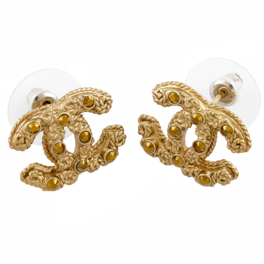 中古】 シャネル CHANEL ピアス ココマーク カメリア メタル ゴールド