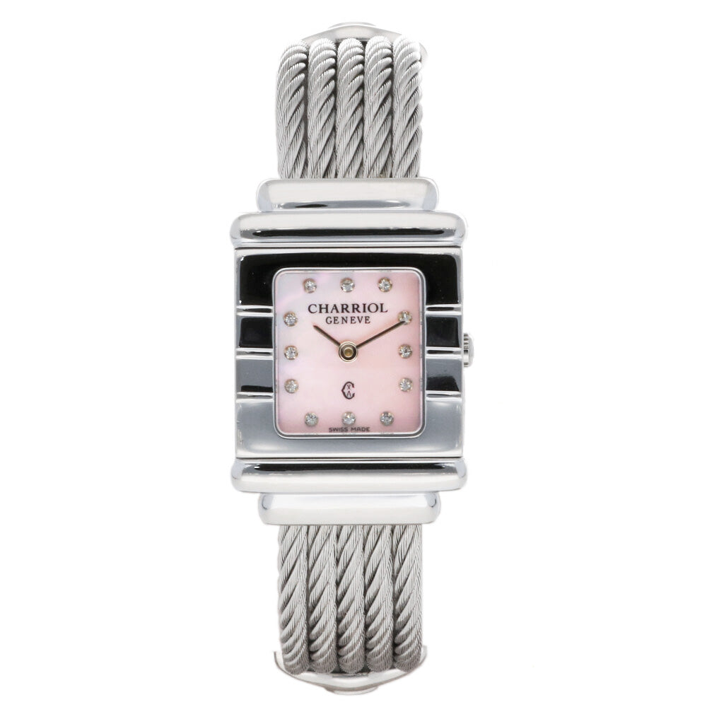 中古】 シャリオール CHARRIOL SS 腕時計 バングル ダイヤ12P