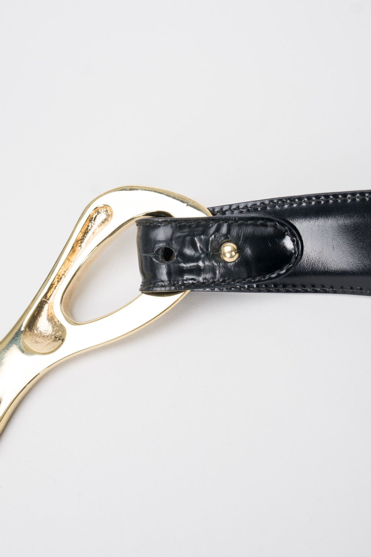 Gucci Tom Ford 1996 Leather Gold Gilt Buckle Belt Harness – Recess