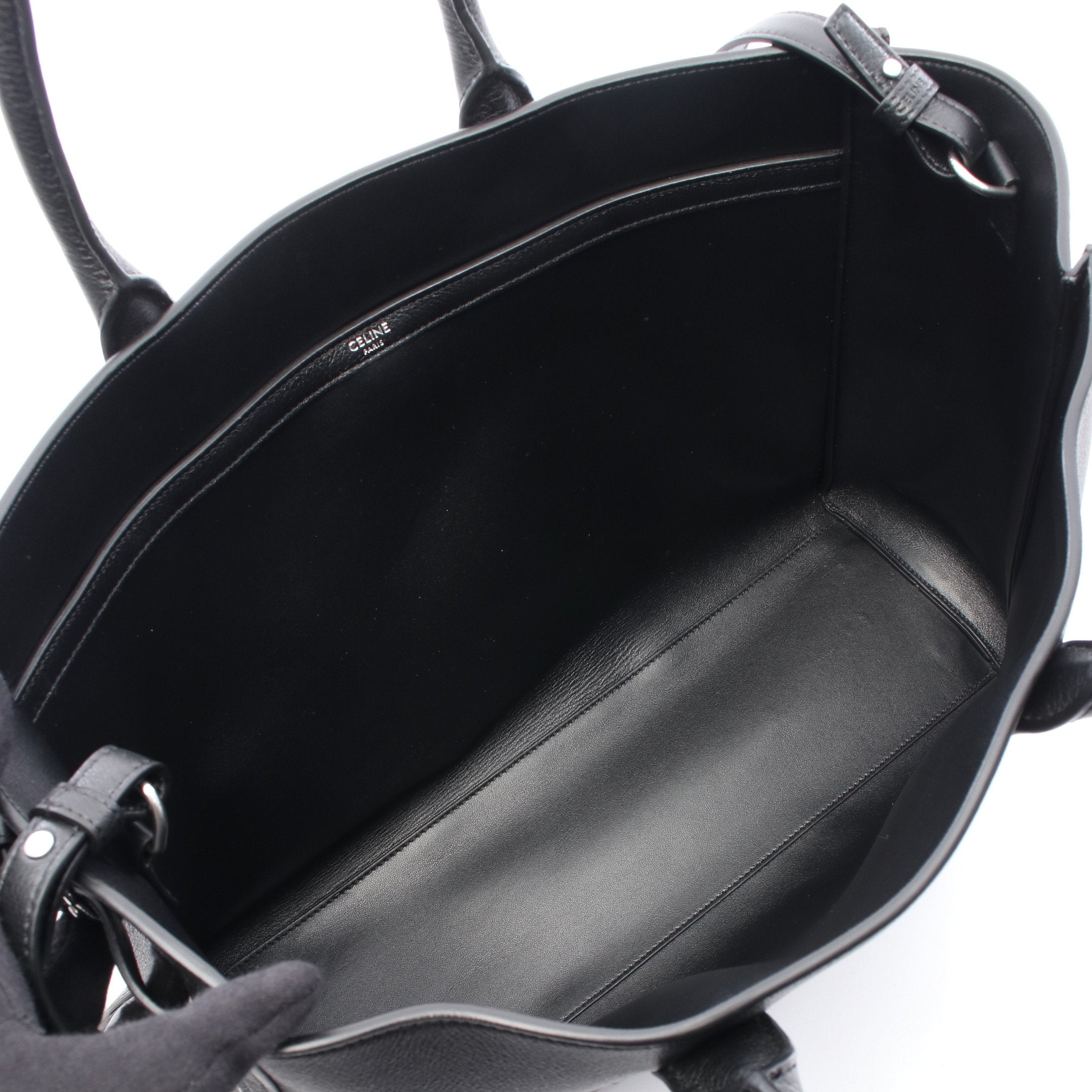 ミディアム カバ ハンドバッグ トートバッグ レザー ブラック 2WAY