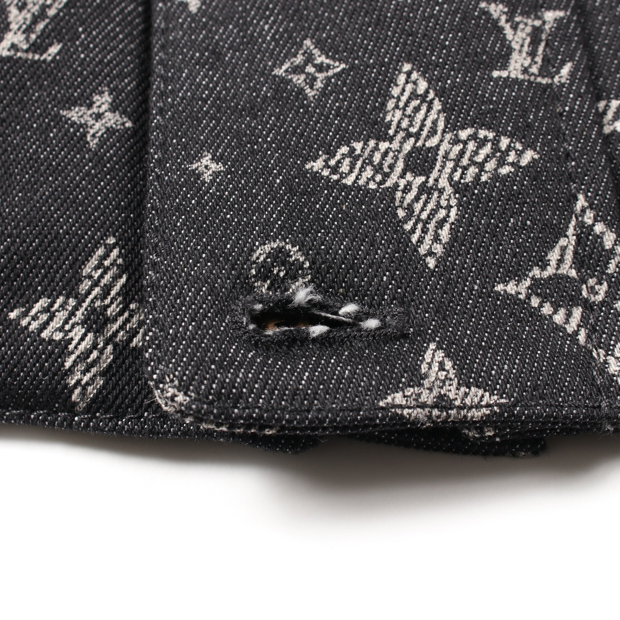 モノグラム デニムジャケット コットン ブラック ルイヴィトン – RECLO