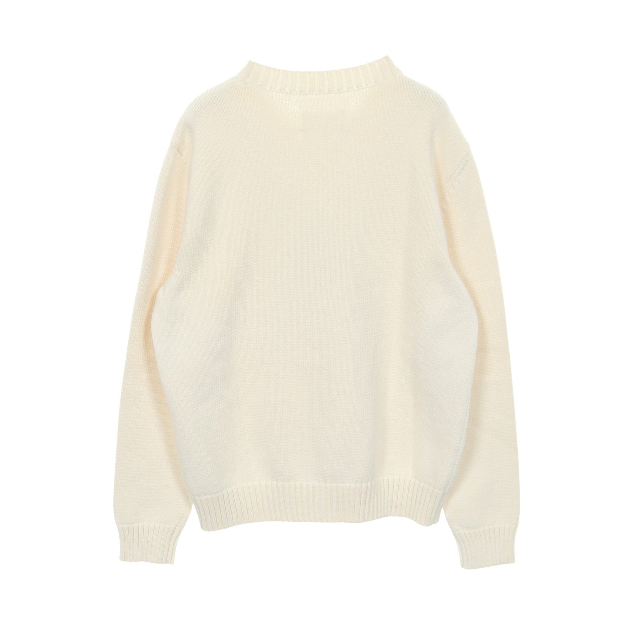 4ステッチ ニット クルーネック コットン オフホワイト メゾン