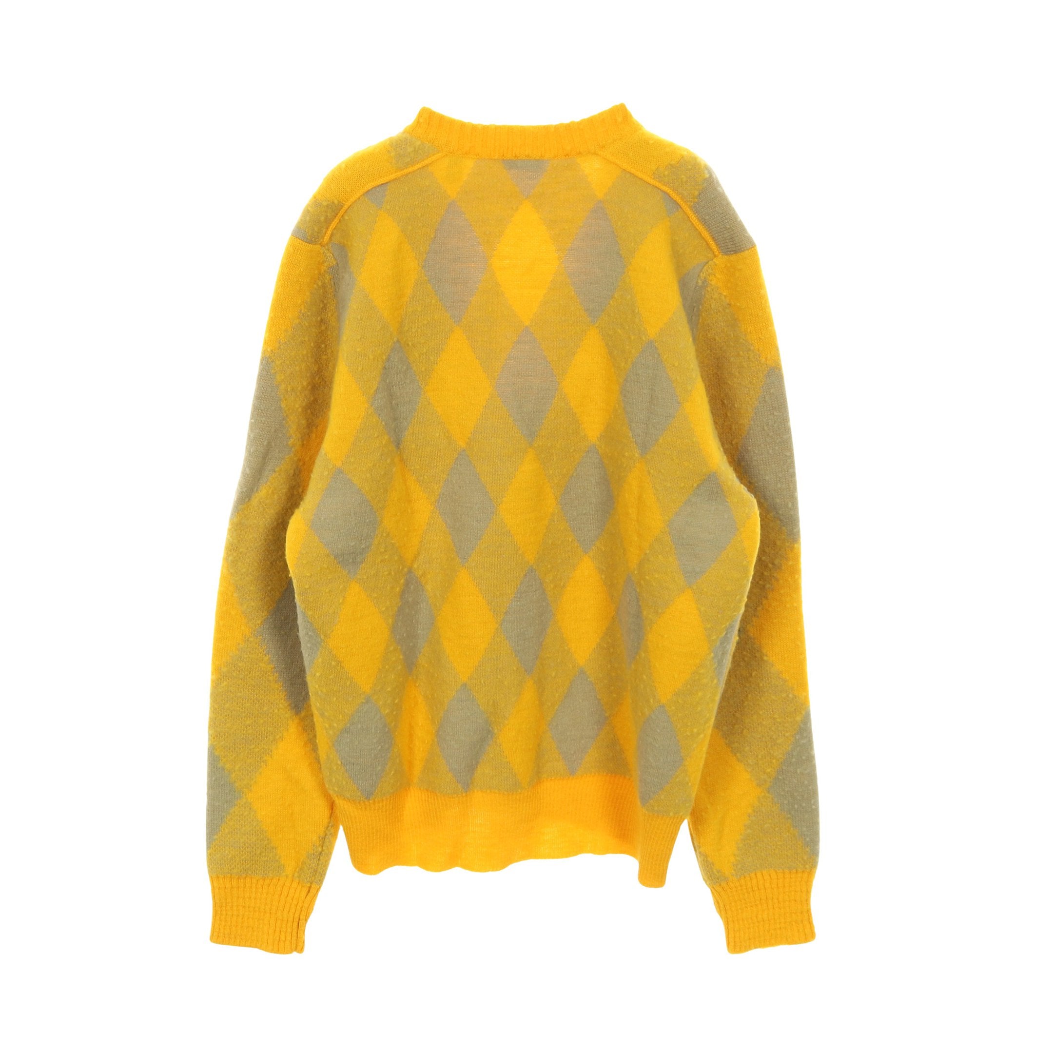 カーディガン アーガイル ウール イエロー グレー バーバリー – RECLO