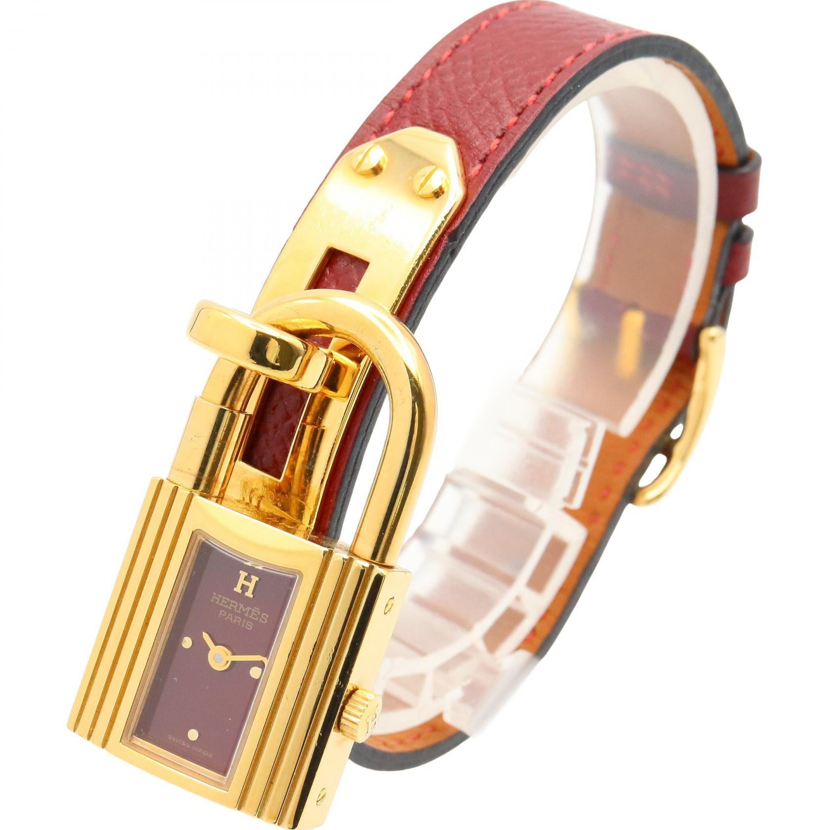 ケリーウォッチ レディース 腕時計 クオーツ GP レザー ボルドー