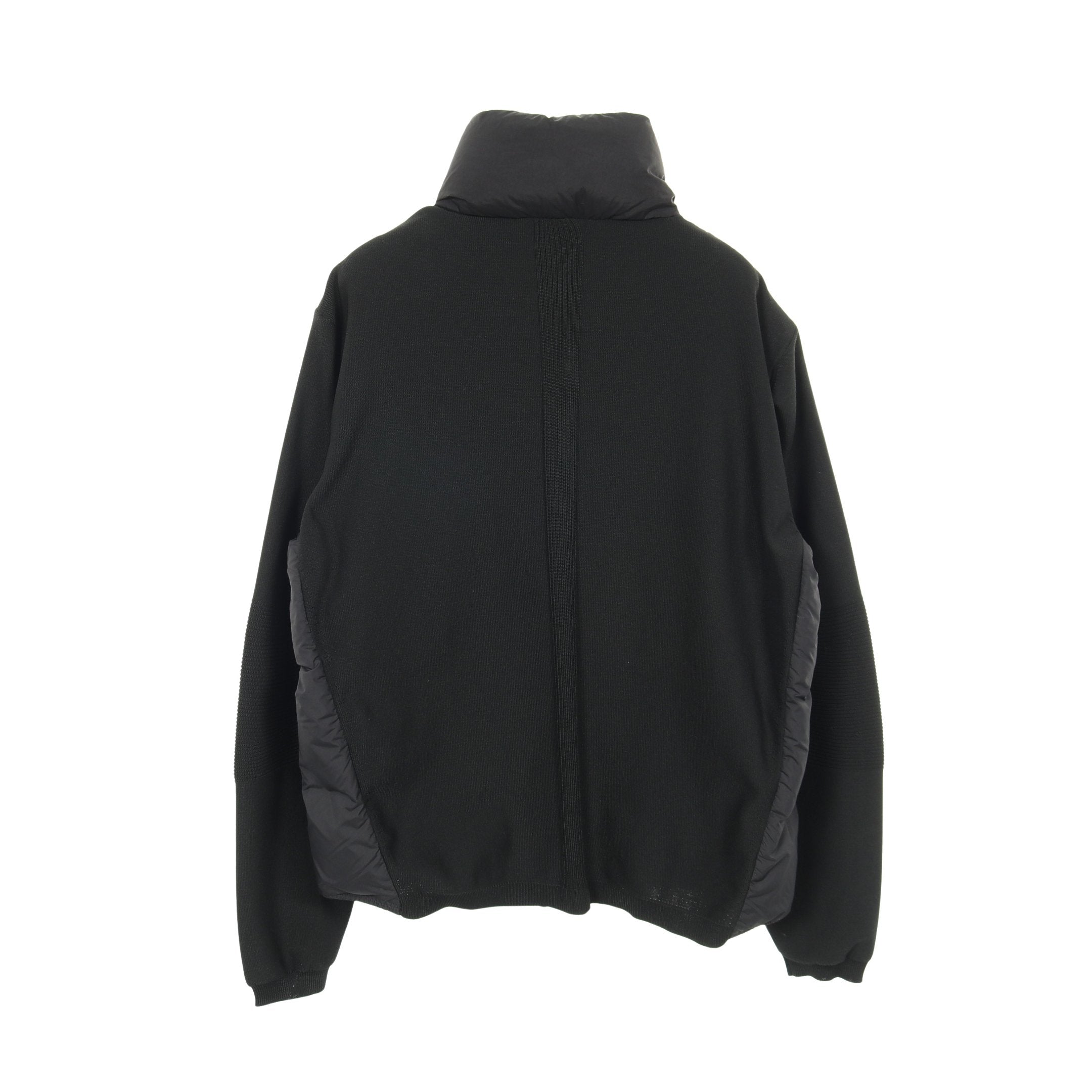 ダウンジャケット ロゴワッペン ナイロン ブラック ニット切替