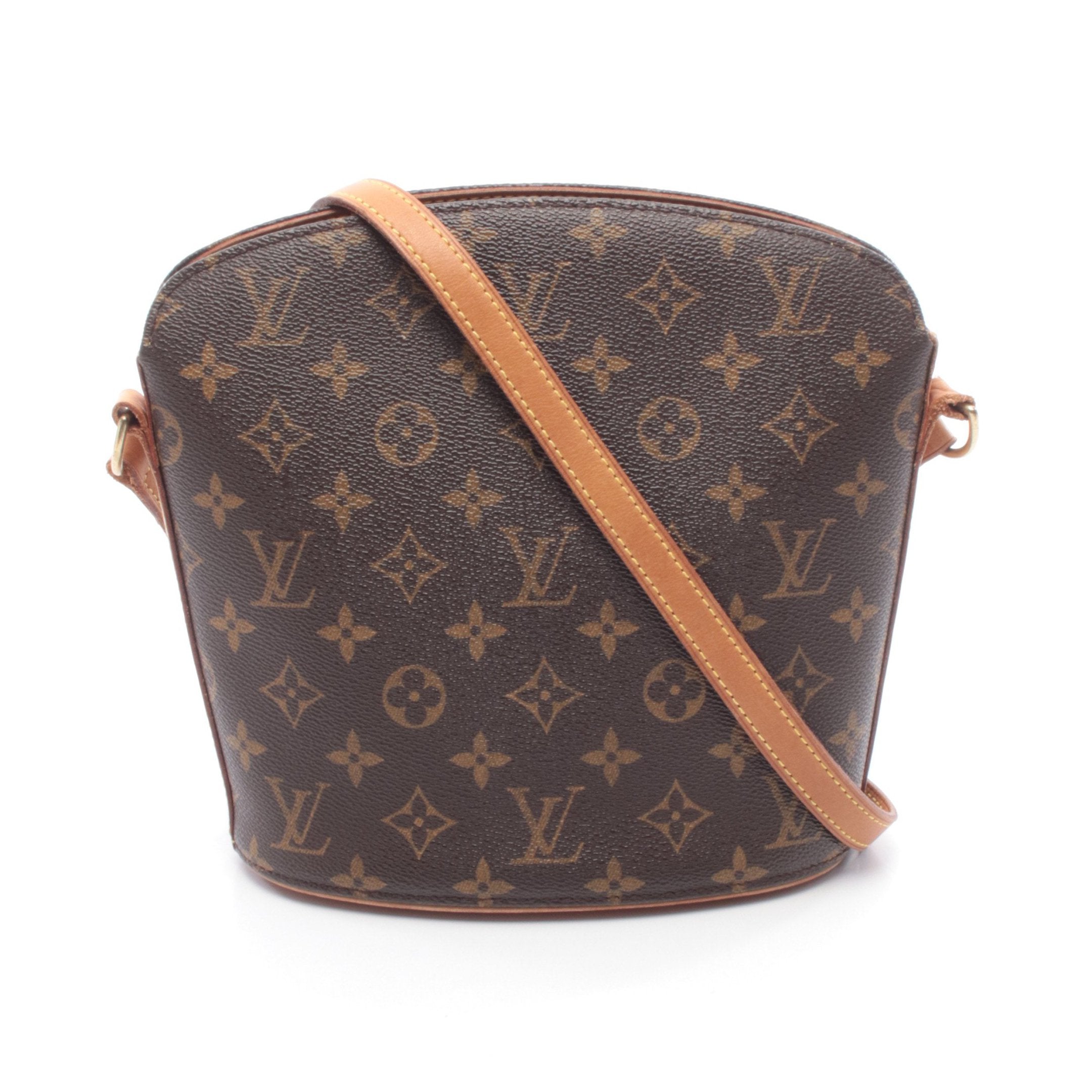 ドルーオ モノグラム ショルダーバッグ PVC レザー ブラウン ルイ