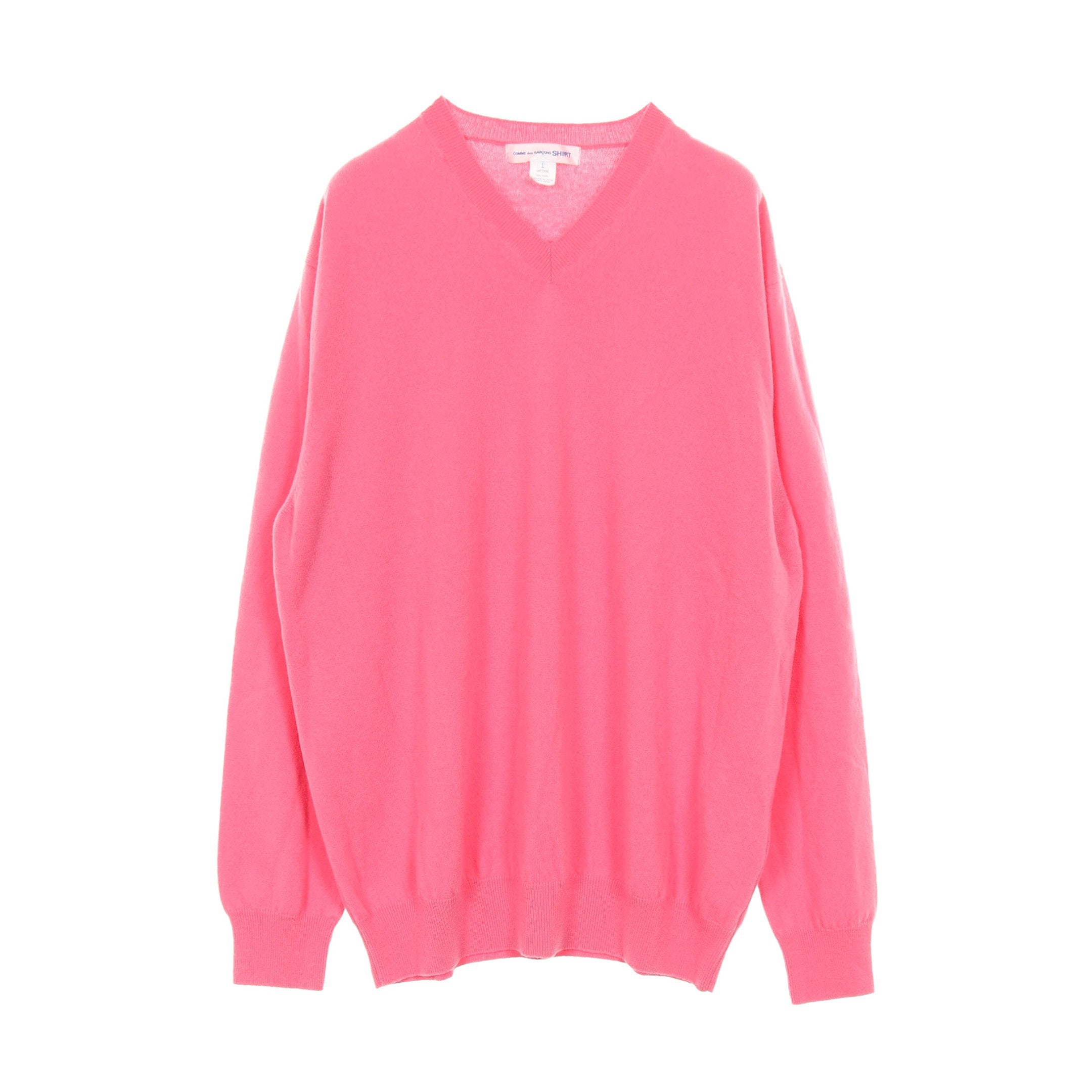 ニット Vネック ウール ピンク コムデギャルソンシャツ – RECLO