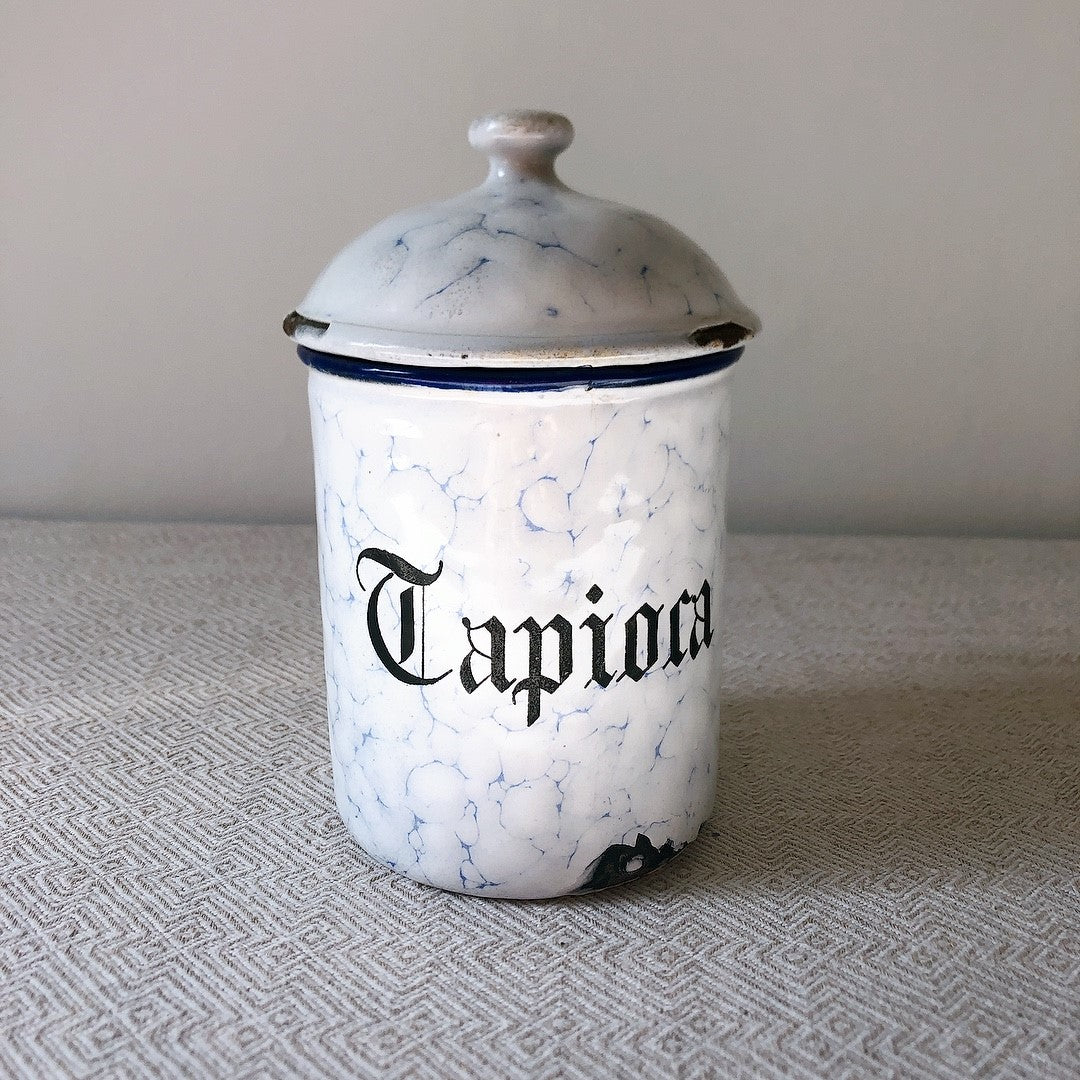 フランスアンティーク ブロカント雑貨 ホーロー製キャニスター2個