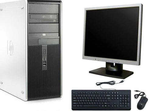 HP HP Desktop Computer Tower Core 2 Duo Windows 10 LCD Monitor