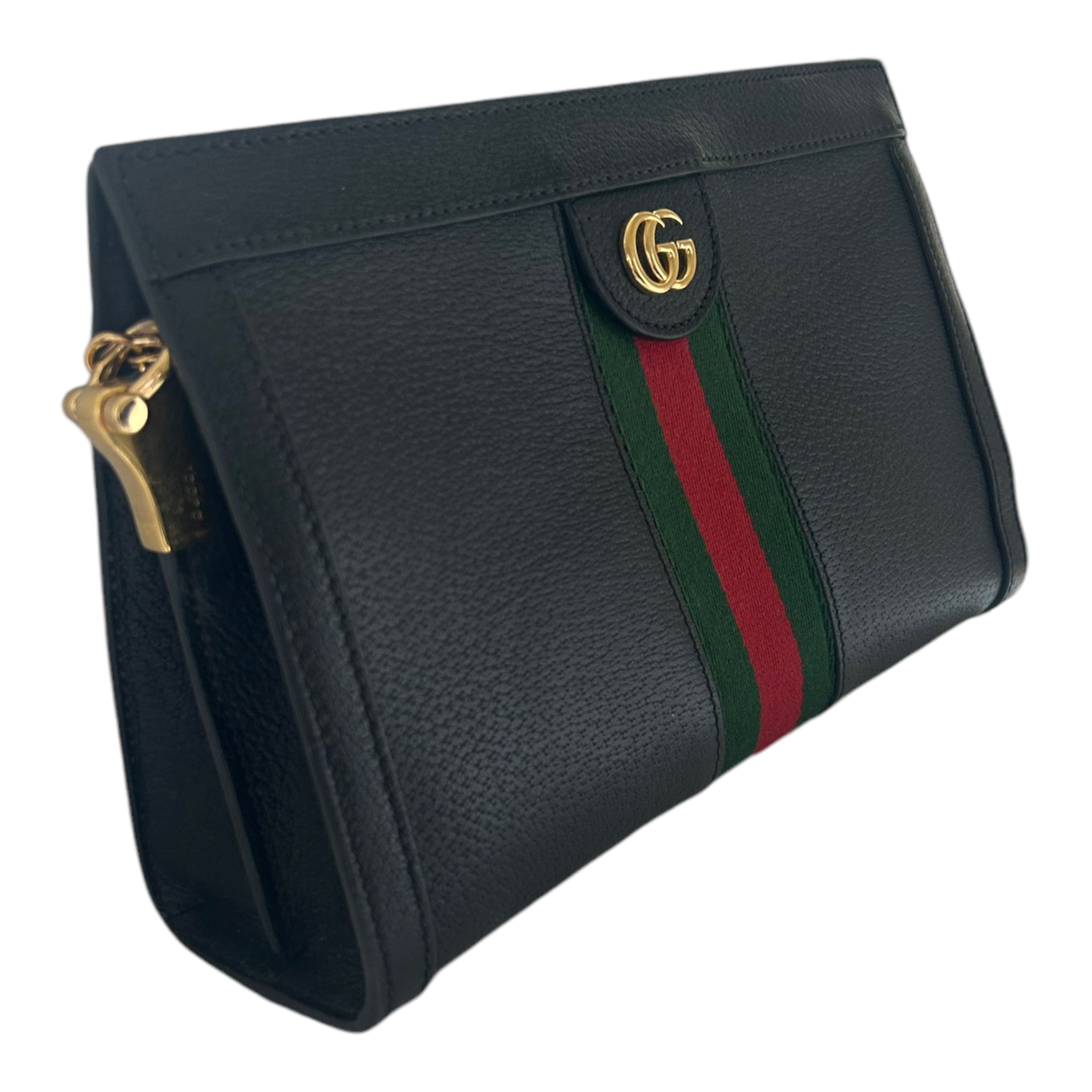 Pre-Loved Gucci Black Leather Ophidia Shoulder Bag - 503877