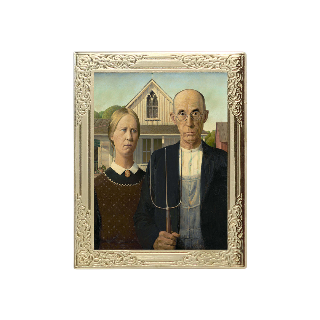 American Gothic by Grant Wood Art Frame Pin - Museum Souvenir Fine