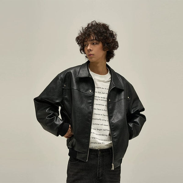 RT No. 10042 LEATHER ZIP-UP JACKET – REALTAKAI
