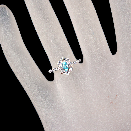 ブラジル産パライバトルマリン 0.2ct ダイヤモンド 0.5ct プラチナ