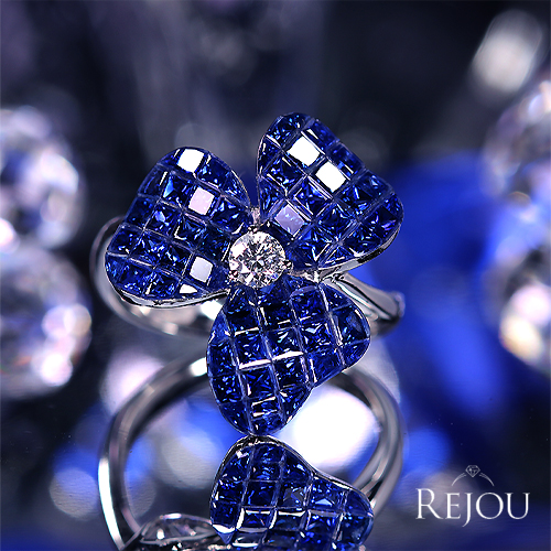ブルーサファイア 5.0ct ダイヤモンド 0.18ct ホワイトゴールド リング