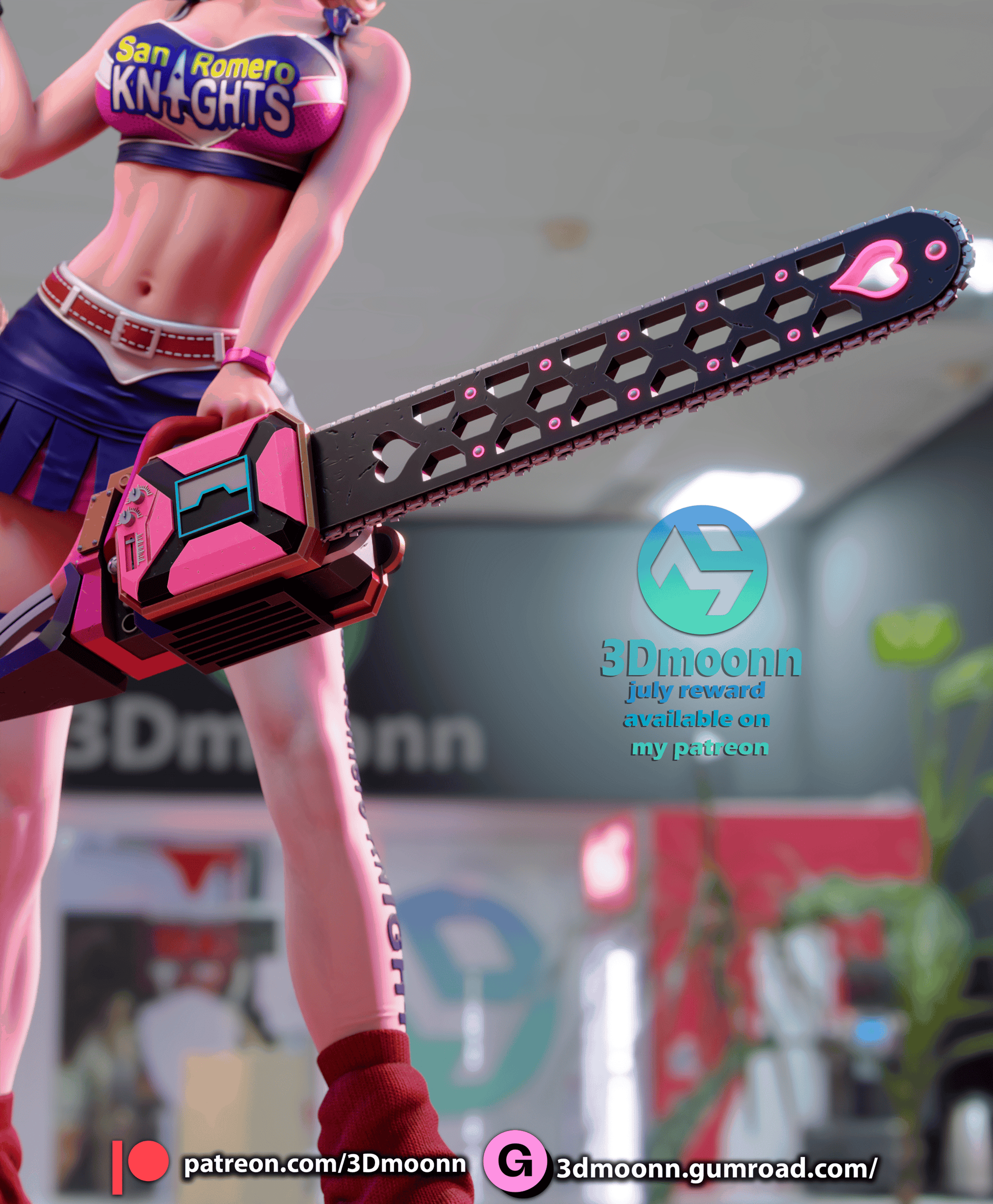 Lollipop Chainsaw Resin Fan Art Sculpture 3DMoonn – RelentlesStorm
