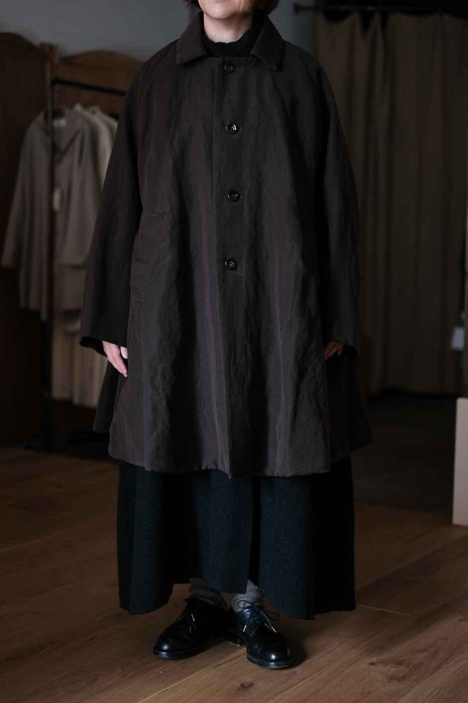 Dohchu coat (Wool linen twill) col.khaki | Re;li