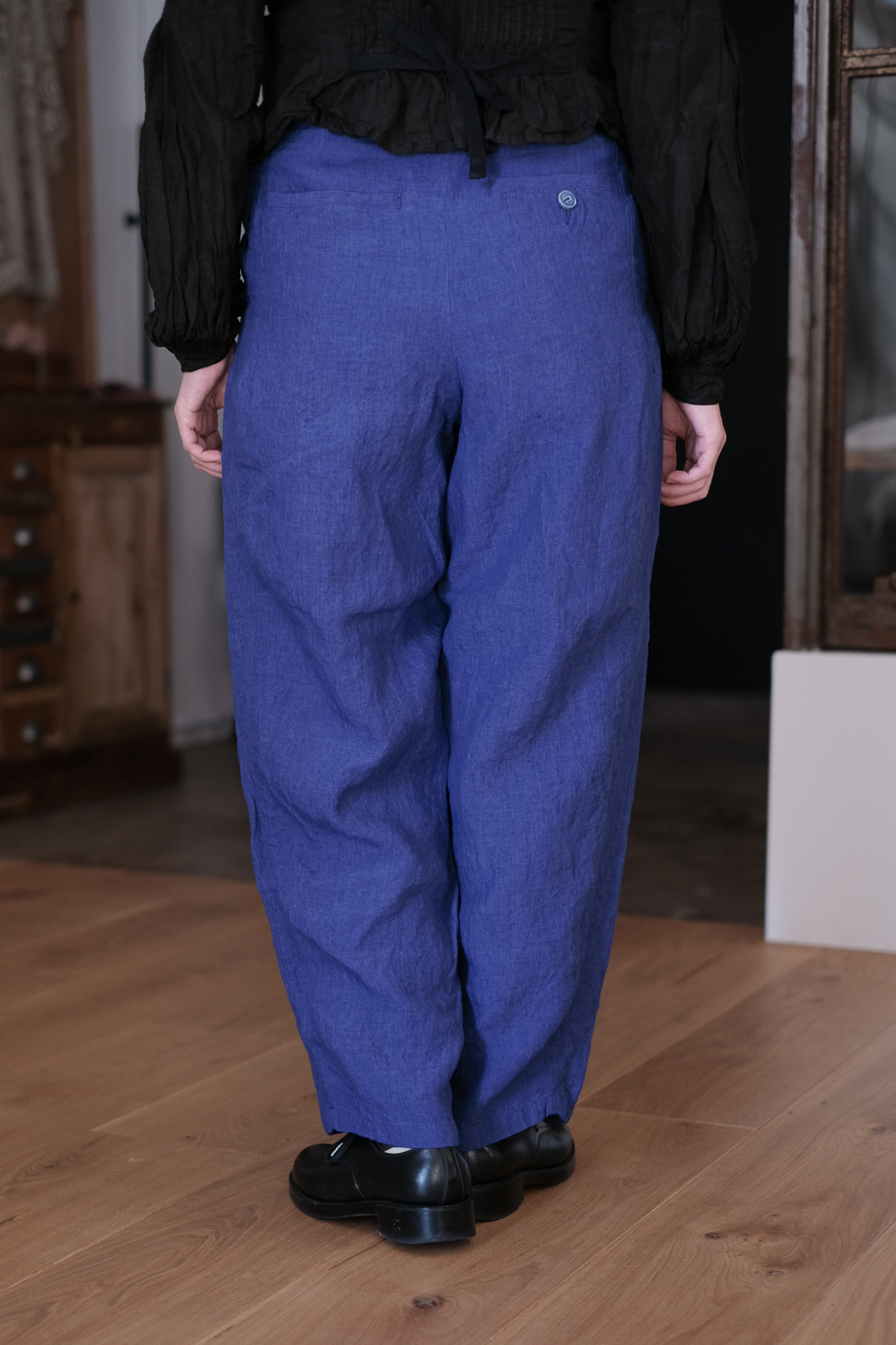 Phoenix pant (High count indigo linen) col.blue | Re;li
