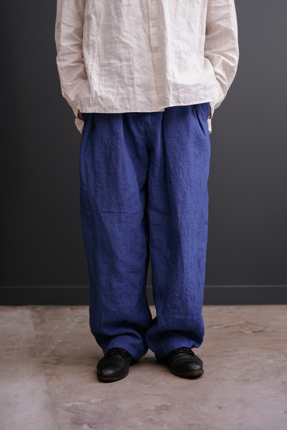 Phoenix pant (High count indigo linen) col.blue | Re;li