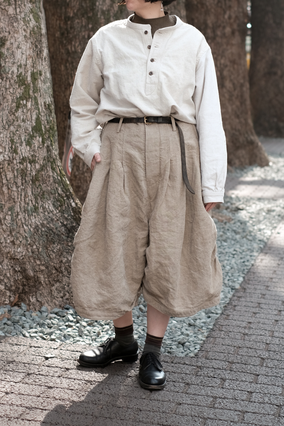 Phoenix pant (High count indigo linen) col.black | Re;li