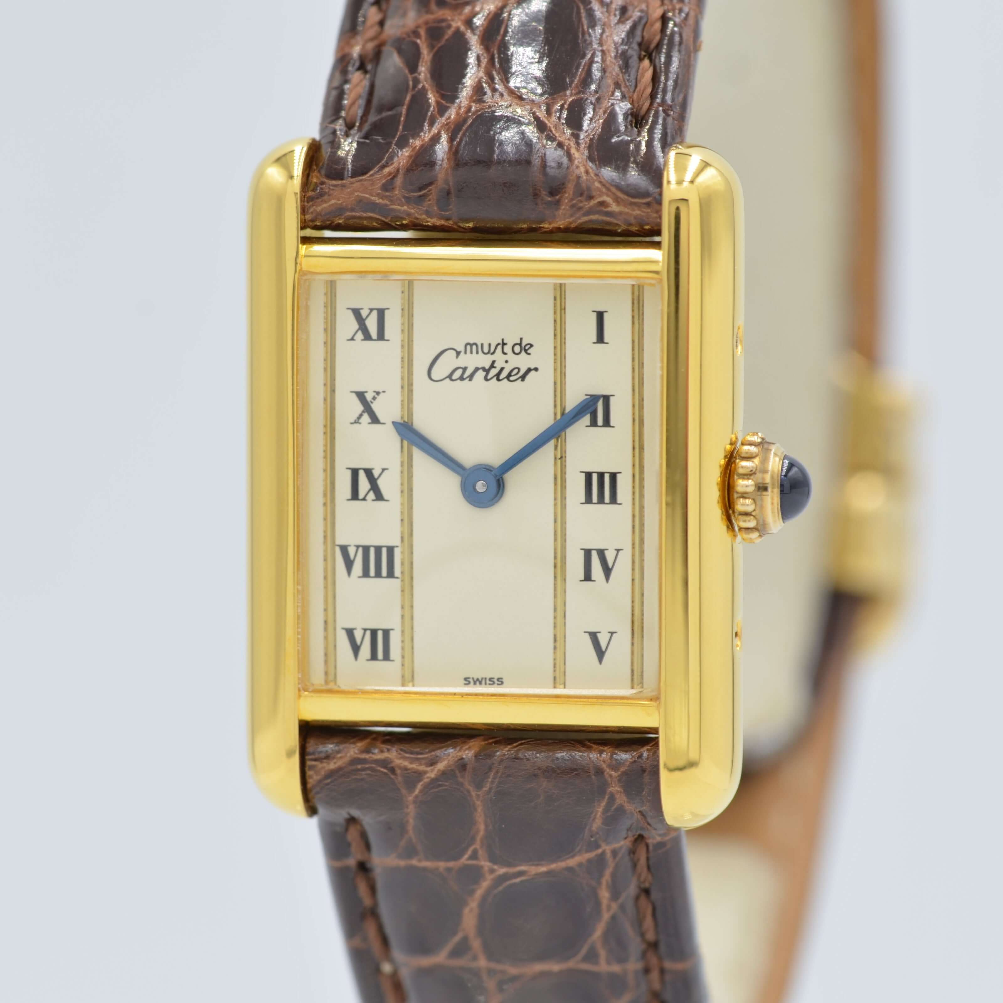 Cartier】カルティエマストタンク SM縦ローマ 純正Dバックル付き