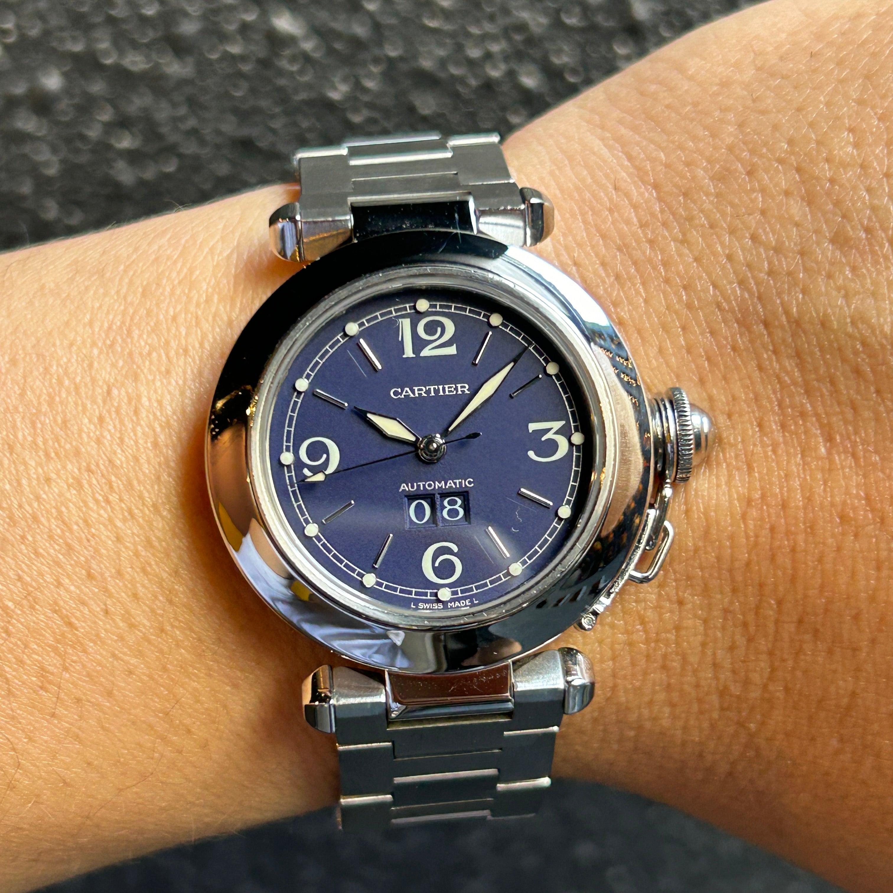 Cartier】カルティエパシャC35 ビッグデイトNavy