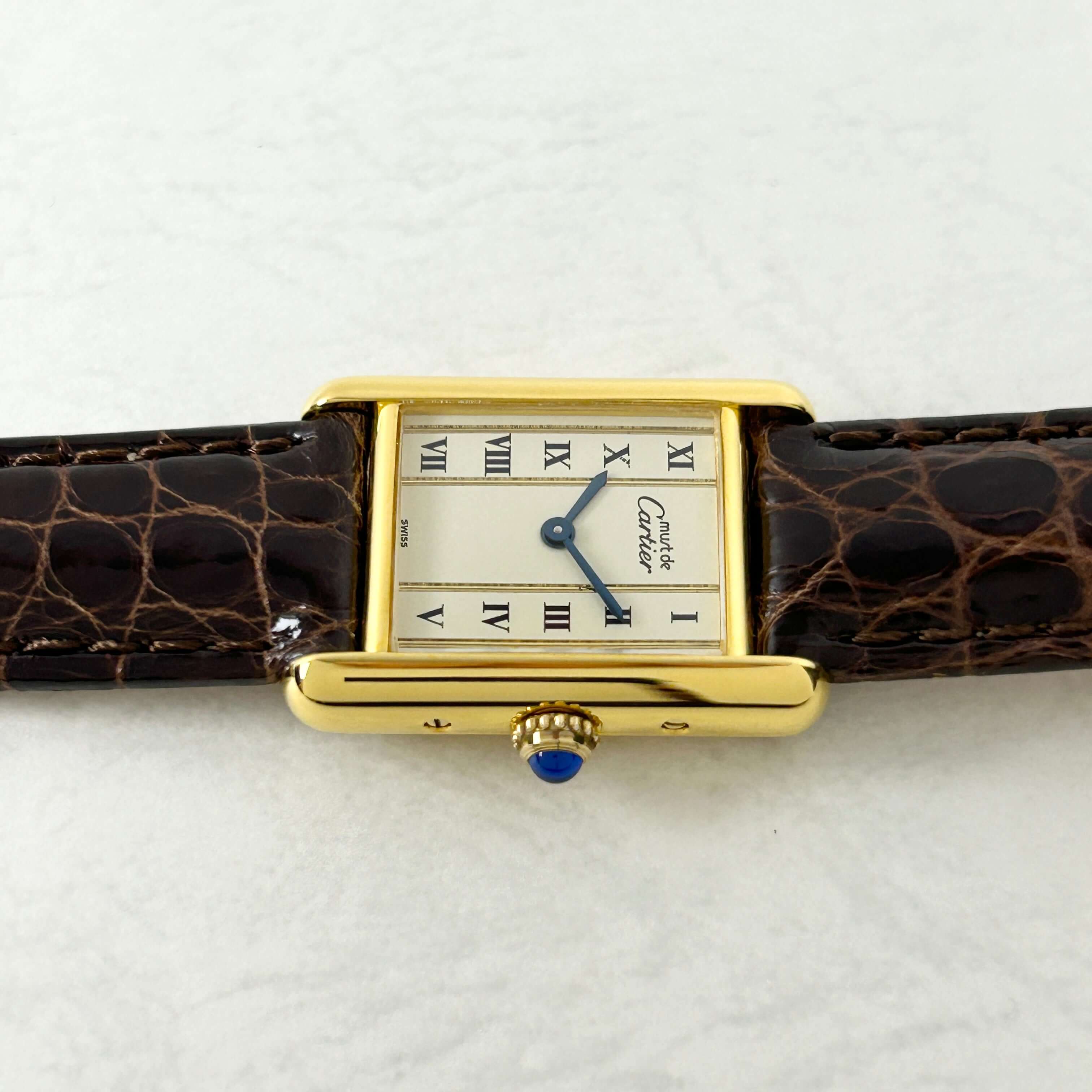 Cartier】カルティエマストタンク SM縦ローマ 純正Dバックル付き