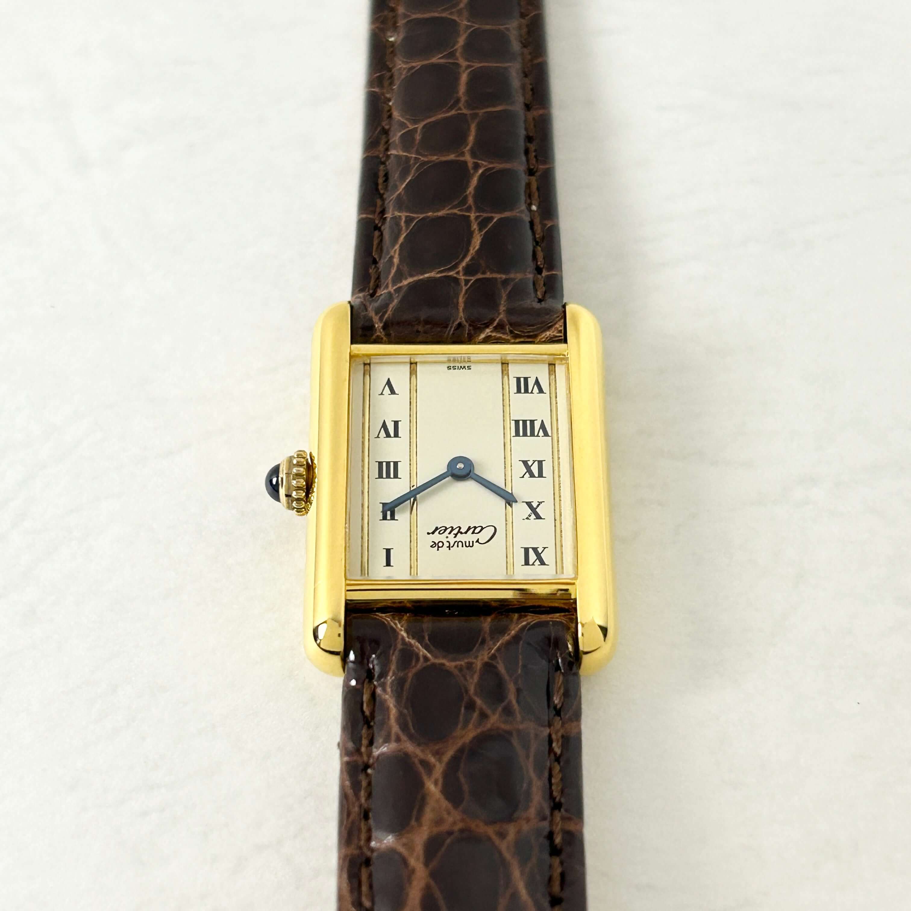 Cartier】カルティエマストタンク SM縦ローマ 純正Dバックル付き