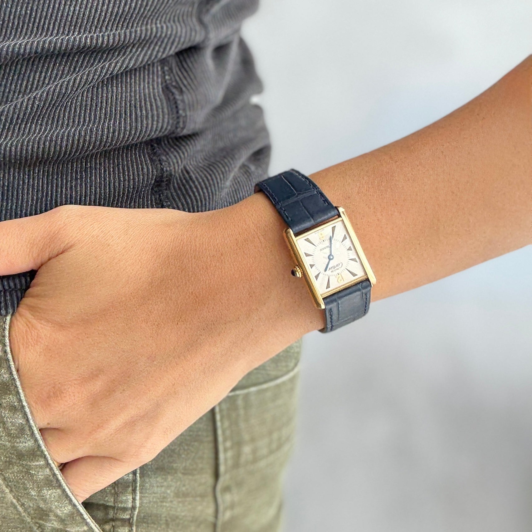 Cartier】カルティエ マストタンクLM 500本限定 純正Dバックル付き