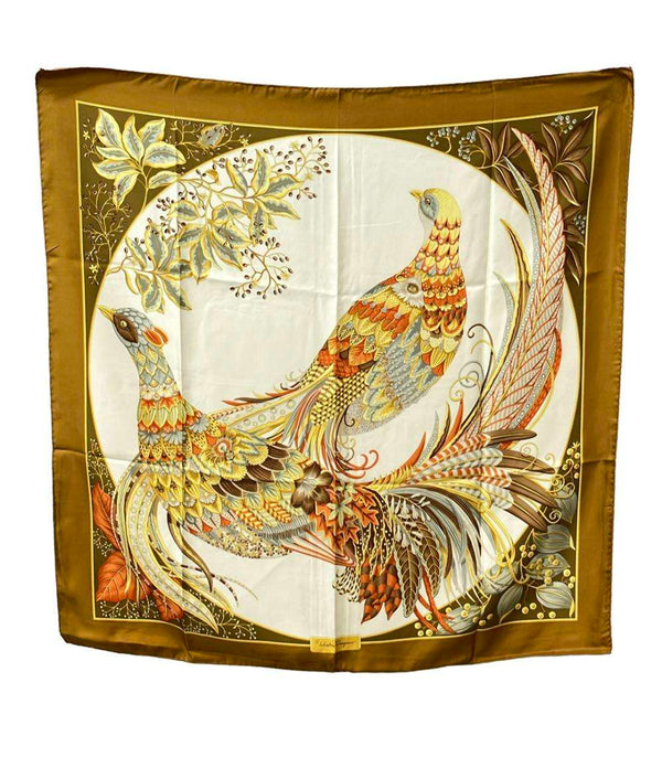 サルヴァトーレフェラガモ スカーフ シルク100% レディース Salvatore