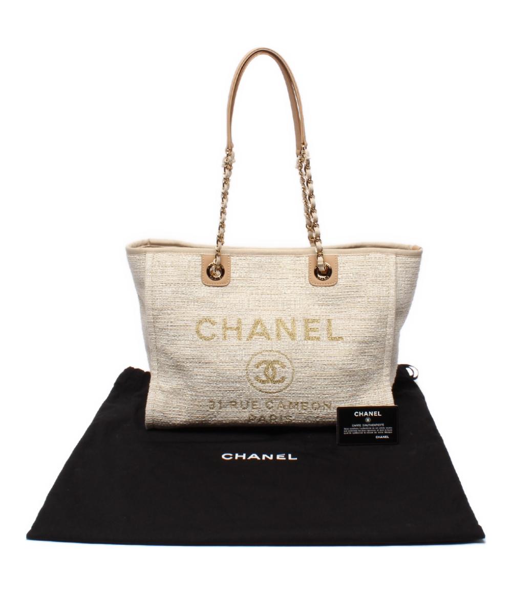 美品 CHANEL トートバッグ ショルダーバッグ 肩掛け ツイード ゴールド