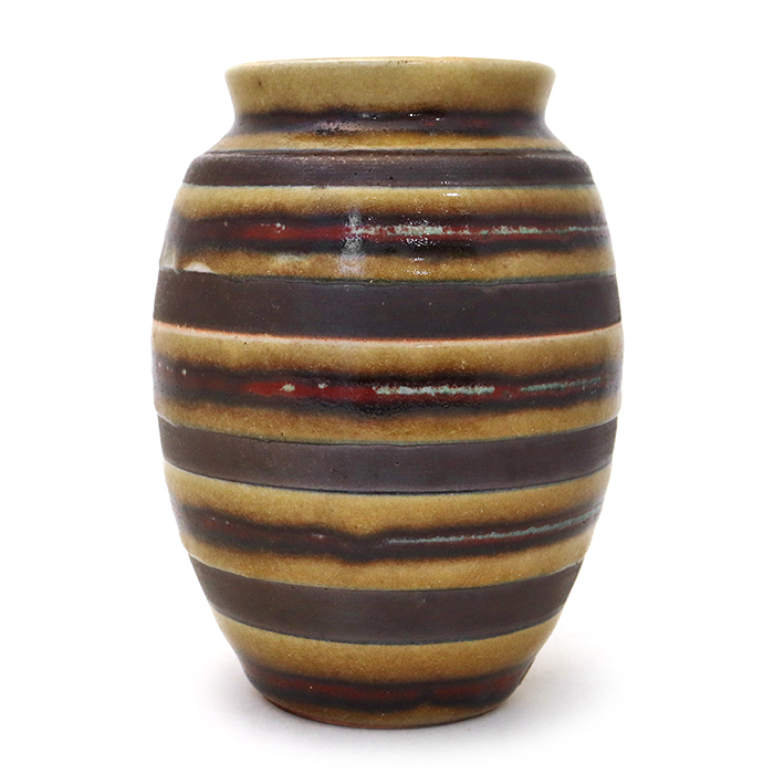 セール】藤平正文(ふじひらせいぶん) 清水焼 花入 花瓶 ブラウン