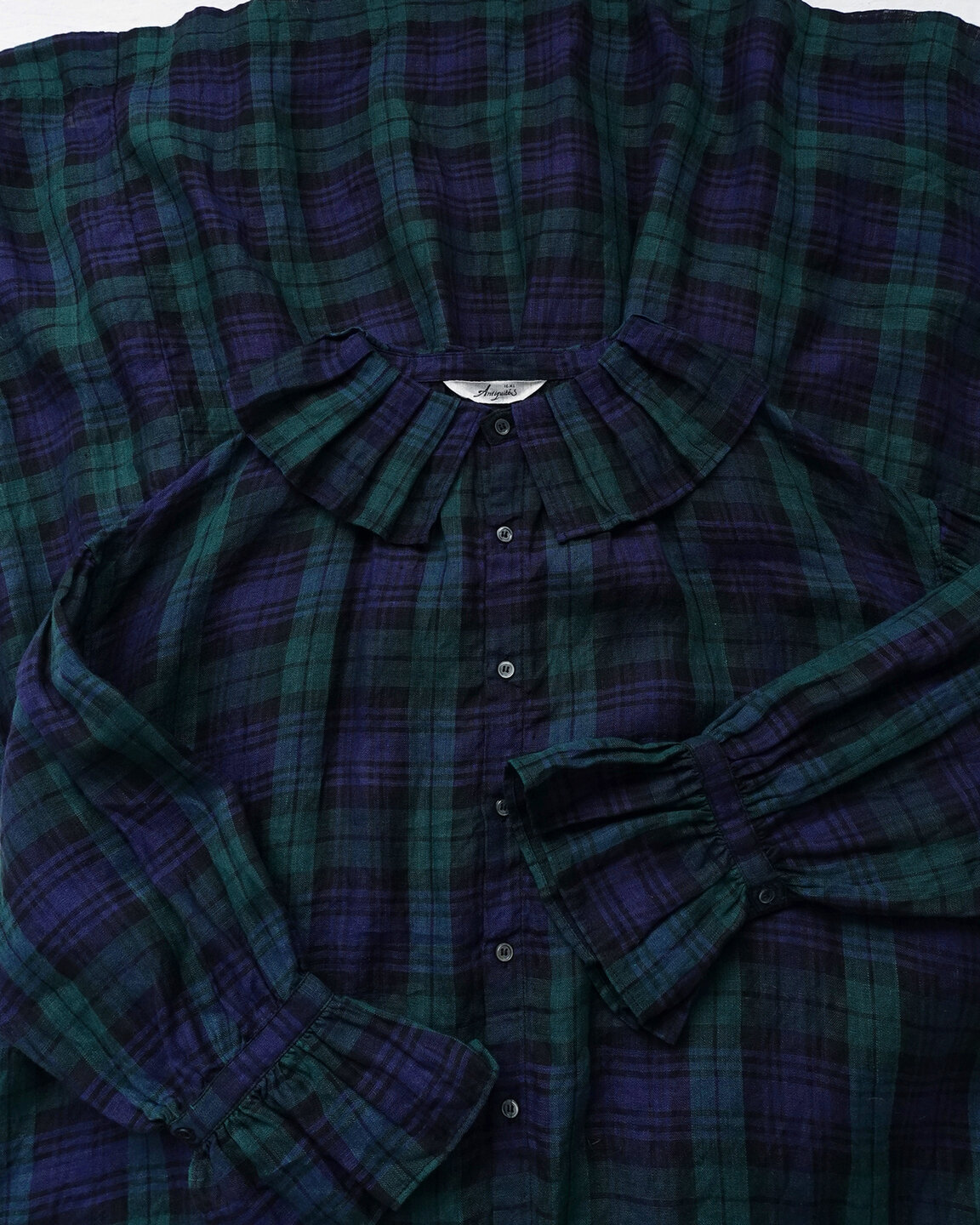 ichi Antiquités｜Linen Tartan Frill Shirt - ichi Antiquités(イチ