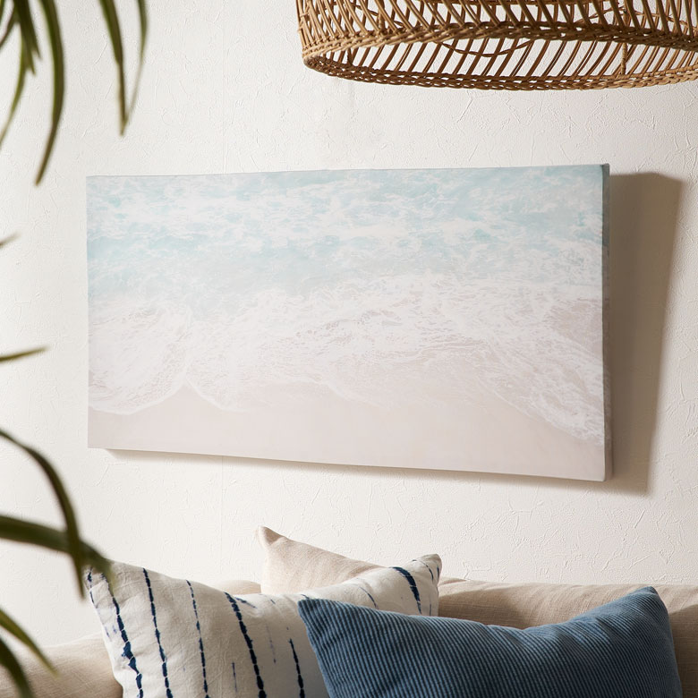 アートパネル 海 波 海岸 砂浜 海辺 キャンパス パネル 約 W 80cm D